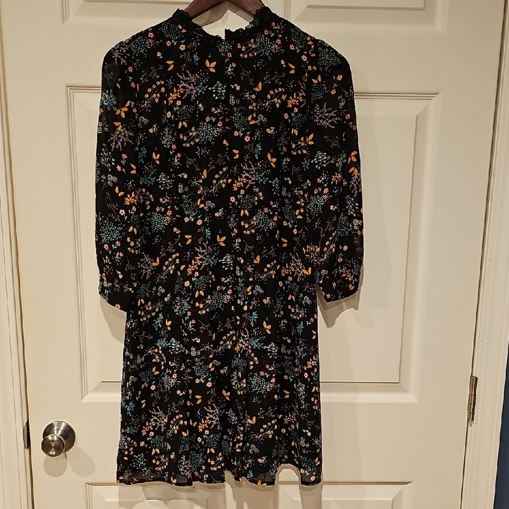 LC Lauren Conrad Black Floal Dress